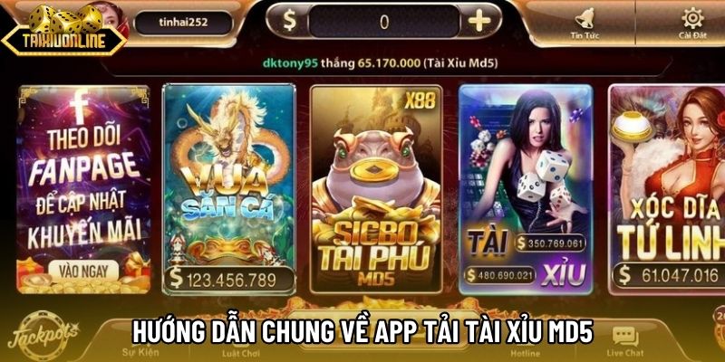 Hướng dẫn chung về app tải tài xỉu md5