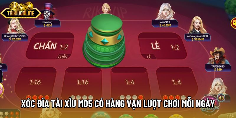 Xóc đĩa tài xỉu md5 có hàng vạn lượt chơi mỗi ngày